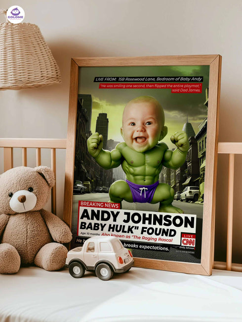 Custom Baby News Poster – Personalized Strong Baby Wall Art